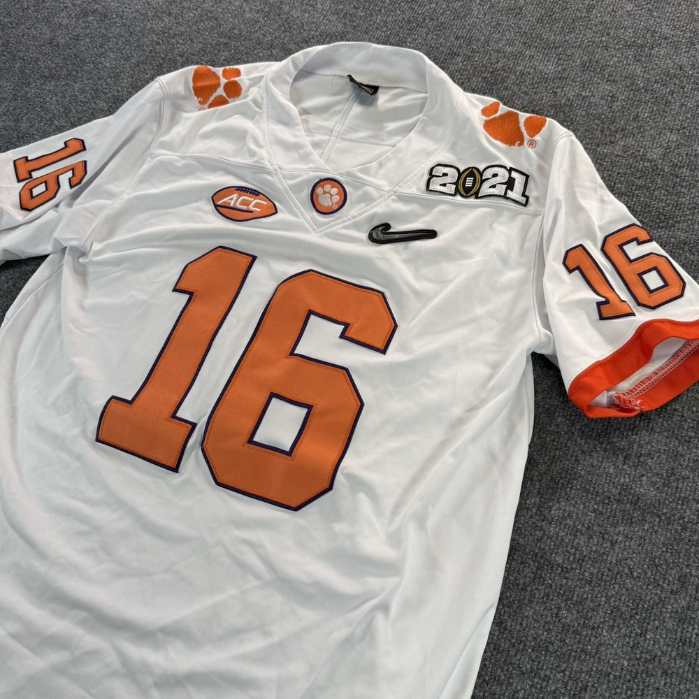 Nike Trevor Lawrence Clemson Tigers 2021 Championship Patch Jersey Mens Medium